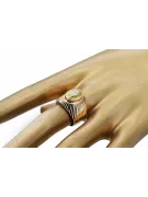 Žlutý Perydot Original Vintage 14k vinobraní kroužek vinobraní Vrc127r